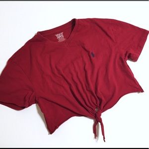Polo Ralph Lauren front Tie crop top - cutoff tee